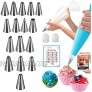 RFAQK 30PCs Icing Piping Bags and Tips Set-16 Numbered Piping Tips and 10 Pastry bags with Pattern Chart and EBook- Frosting Tips and Bags-Cupcake Cookie Decorating Tips Supplies Kit and Baking tools