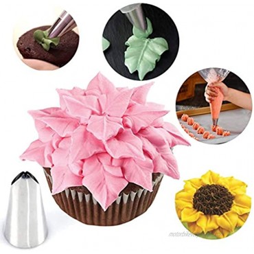 Russian Piping Tips Cake Decorating Supplies 28Pcs Cake Decorating Tips Baking Supplies Set Icing Piping Tips for Baking Cupcake Birthday Party 15 Flower Frosting Tip 2 Couplers 10 Pastry Bags
