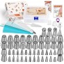 Wenburg Russian Piping Tips Set 100pcs Professional Cupcake Decorating Kit 52 Tips: Large Flower Icing Tips Ball Filling Nozzle; Pastry Bags Accessories Cake Decorating Nozzles eBook Magic