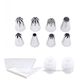 DodoBee 20 Pcs Piping Tips Premium Stainless Steel Large Icing Tips Cake Decorating Tips Supplies Kit Set 8 Star tip for Piping 10 Piping Bag with Tips and 2 Couplers Baking Supplies