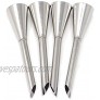 Honbay 4PCS Stainless Steel Long Cream Puff Icing Piping Nozzle Tips for Baking