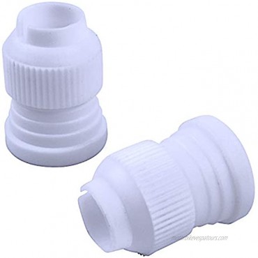 Jdesun 20 Pieces Plastic Standard Couplers Cake Decorating Coupler Pipe Tip Coupler for Icing Nozzles White