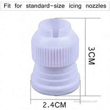 Jdesun 20 Pieces Plastic Standard Couplers Cake Decorating Coupler Pipe Tip Coupler for Icing Nozzles White