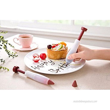 Kinteshun Food Decorating Pens Chocolate Cake Cream Jam Icing Salad Cylinder for DIY Baking Supplies2pcs