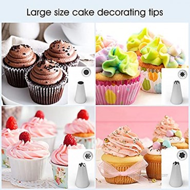 Kootek 54 in 1 Cake Decorating Supplies 35 Piping Tips 13 Large Icing Sets Reusable Silicone Pastry Bags 3 Couplers and 1 Flower Nail Decoration Kits Baking Accessories Tools for Cake Cupcake