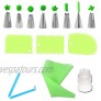 Luxtrip 14Pcs Cake Decorating Supplies Kit Cake Baking Tools Cupcake Icing Tools Pastry Tools Russian Piping Tips Nozzles Pastry Bags Couplers Scrapers green