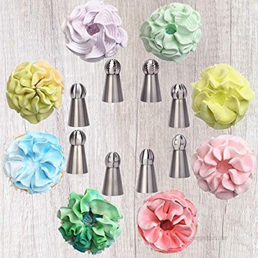 Russian Piping Tips Set 22 Pcs Cake Decorating Tip Sets Russian Ball Tips for Cake Cookie Cupcake Decorating 8 Pcs Russian Ball Tips 10 Disposable Pastry Bags 2 Coupler 1 Reusable Silicone Pastr