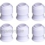 Shappy Plastic Standard Couplers Cake Decorating Coupler Pipe Tip Coupler for Icing Nozzles White 6 Pack