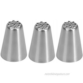 Skypia 3PCS Stainless Steel Grass Icing Nozzles Set Christmas Cupcake Mousse Cake Decorating Tips Piping Nozzles DIY Baking Tools