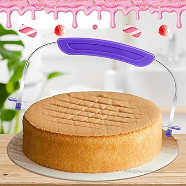 3 Pieces Baking Tools Adjustable Cake Leveler Clear Acrylic Icing Frosting Buttercream Large Cake Smoother Scraper Stripes Edge Side Cake Scraper Frosting Combs for Cakes
