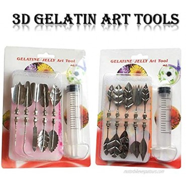 Art Cake Tools Woohome 22 PCS 3D Gelatin Jelly Tools Includes 20 PCS Gelatin Tools and 2 PCS 10ml Syringe Pudding Pastry Nozzles for Cake Decoration Jelly Cake making