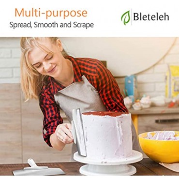 Bleteleh Extra Wide Cake Scraper Icing Frosting Smoother Large 10-inch Stainless Steel Blade
