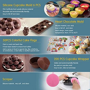 Cake Decorating Supplies 512 Pcs Docgrit Cake Decorating Kit with Non-Slip Cake Turntable Cake Pans Cake Decorating Tools Muffin Cups Baking Supplies and Baking Set for Beginners and Cake Lovers