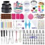 Cake Decorating Supplies 512 Pcs Docgrit Cake Decorating Kit with Non-Slip Cake Turntable Cake Pans Cake Decorating Tools Muffin Cups Baking Supplies and Baking Set for Beginners and Cake Lovers