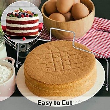 Cake Scraper Cake Smoother Cake Smoothing Tool Set Including 6 Pieces Cake Scraper Smoothers 9 Inch Icing Spatula and Double Wire Cake Slicer Leveler DIY Cake for Christmas Halloween Birthday Party