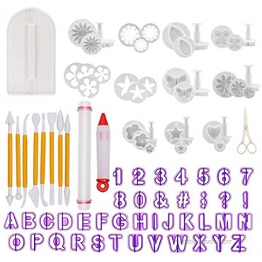 Fondant Tools Fondant Cake Sugarcraft Alphabet Letters Cutters Cake Decorating Tools Cutters Icing Modelling Tool Kit Rolling Pin Smoother Embosser Mould Tools,Scissors