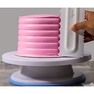 Kayaso Decorating Comb and Icing Smoother 4 Pcs Cake Scraper Set.