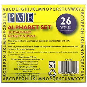 PME Alphabet Cutters for Sugarcraft and Cake Decorating Set of 26
