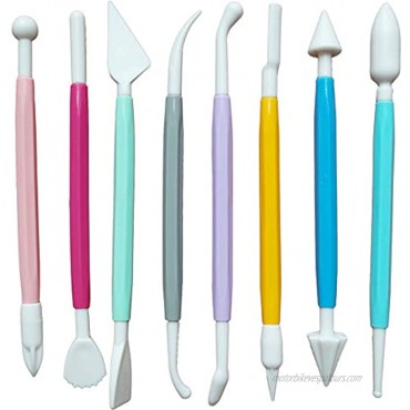 ScivoKaval Marshmallow Fondant Cake Decorating Hand Tool 12 Pcs 5 Sets Sugarcraft Gumpaste Icing Smoother Rolling Pin Trimmer Cutter Embosser Flower Scissor Modelling Accessories Supplies Kit Multi