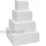 Square Foam Cake Dummy for Decorating and Wedding Display 4 Tiers of 4 6 8 10 Dummies 14.4 Inches Tall