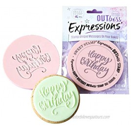 Sweet Stamp by AmyCakes Outboss Plastic Expression Stamp Elegant Happy Birthday