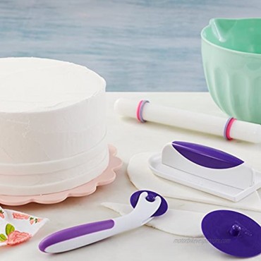 Wilton Fondant Tool Set for Beginners 10-Piece White Fondant with Roller Trimmer and Smoother