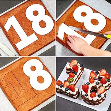 0-8 12 Inch Numeral Cake Molds Stencils DIY Baking Cake Maker Templates Decorative Fillings Cake Baking Tools for DIY Baking Wedding Birthday Anniversary