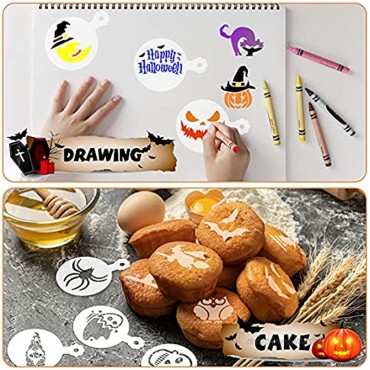 30 Pieces Reusable Halloween Cake Stencils Templates Mold Tools for Cookies Baking Painting Dessert Coffee Decoration