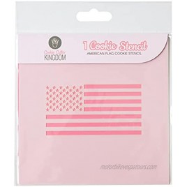American Flag Cookie Stencil for Food Decorating. 1 Piece Cookie Cutter Kingdom Stencil for Royal Icing or Food Spray. 5.5 x 5.5 Inch Size. Fourth of July Stencil.