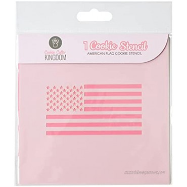 American Flag Cookie Stencil for Food Decorating. 1 Piece Cookie Cutter Kingdom Stencil for Royal Icing or Food Spray. 5.5 x 5.5 Inch Size. Fourth of July Stencil.