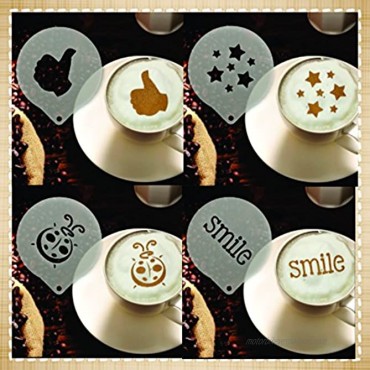 Coffee Set Stencil 10 Designs Barista for Decorating Cappuccino Coffee Latte Cupcakes Cakes Cookies Scrapbooking Stencils for Painting Template