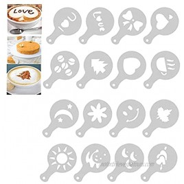 Cookie Stencil Cake Decoration Stencils Latte Art Tools DIY Templates Print Stencils Reusable Baking Tool for Cupcake Cookies Bread 16 Pcs