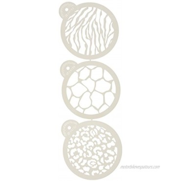 Designer Stencils Cookie Stencil Animal Skins 4-Inch Beige Semi-Transparent