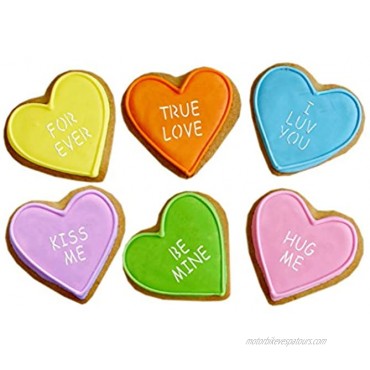 Designer Stencils Large Candy Heart Sayings Cookie Stencils Beige semi-transparent fits 3 inch circle