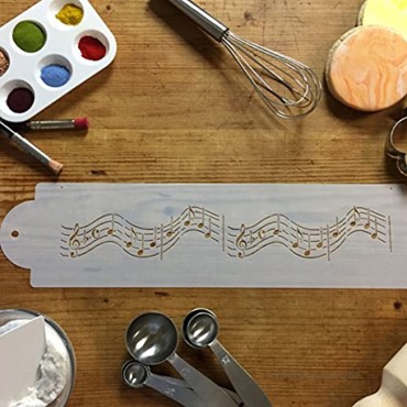 Designer Stencils Musical Notes Cake Stencil 12 Beige Semi-Transparent