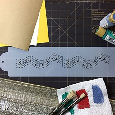 Designer Stencils Musical Notes Cake Stencil 12 Beige Semi-Transparent