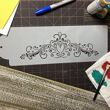 Designer Stencils Princess Lace 4 Cake foodgrade stencil 3.5 x 10.5 Beige Semi-Transparent