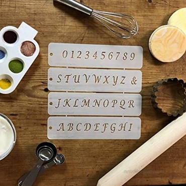 Designer Stencils Small Letters Cake Stencils Beige semi-transparent