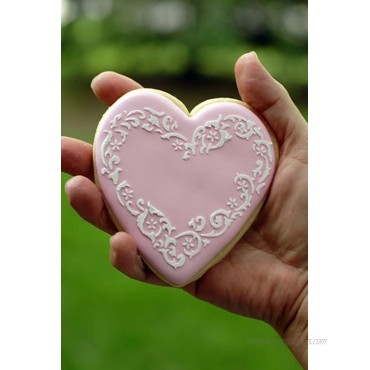 Designer Stencils Swirl Valentine Heart Cookie Stencils Beige Semi-Transparent
