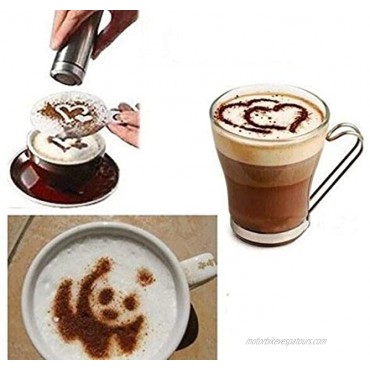 Drhob Hot 16Pcs Coffee Latte Art Stencils DIY Decorating Cake Cappuccino FoamTool CN Color: White