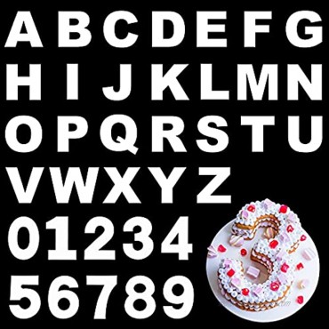 durony 8 Inch A-Z 26Pcs 0-9 10Pcs Cake Alphabet Decoration Stencil Letter Stencil Number Cake Stencils Cake Templates Alphabet Cake Stencils for Birthday Party or Anniversary Party