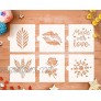 GSS Designs Artisan Bread Stencil Templates Decoration 6 Pack Reusable Cake Cookies Baking Stencils Mold Tools 6x6Inch Dessert Coffee Pies Decorating Stencils SL-110