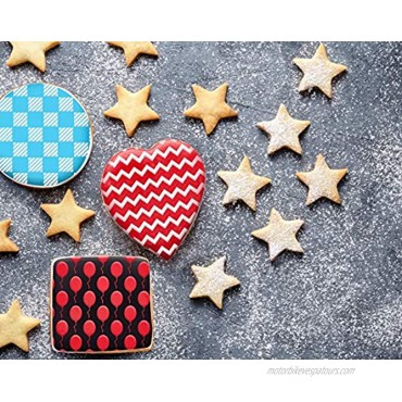 GSS Designs Cookie Stencil 6 Pack Food Safe Templates for Decorating & Baking Chevron Buffalo Check Plaid Fish Scale Balloons Blocks RulerSL-069