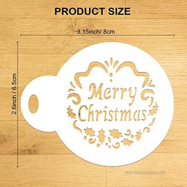 Konsait 20Pack Christmas Cake Stencil Templates Decoration Reusable Christmas Cake Cookies Baking Painting Mold Tools Dessert Coffee Decorating Molds