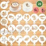 Konsait 20Pack Mermaid Cake Stencil Templates Decoration Reusable Mermaid Cake Cookies Baking Painting Mold Tools,Dessert,Coffee Decorating Molds Cappuccino Mousse Hot Chocolate for DIY Craft Decor