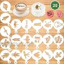 Konsait 20Pack Space Cake Stencil Templates Decoration Reusable Solar System Universe Outer Space Cake Cookies Baking Painting Mold Tools Dessert Coffee Decorating Cappuccino Hot Chocolate