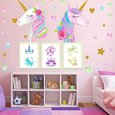 Konsait 25Pack Unicorn Cake Stencil Templates Decoration Reusable Unicorn Cake Cookies Baking Painting Mold Tools Dessert,Coffee Decorating Molds for Children Girls Birthday Party Favors