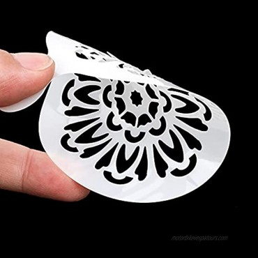 Konsait Cookie Template Stencil 20 Pack Mandala Stencils for Coffee Cake Decorations Reusable Template Stencils for Foam Barista Oatmeal Hot Chocolate Party Decoration Supplies Dot Painting Crafts