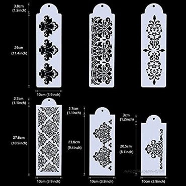 LEMESO 6 Pack Cake Decorating Stencils Mold PET Templates Spray Floral Patterns Spray Molds for Decorating Cake Stencils