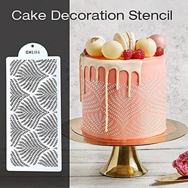 MAMUNU 6Pcs Cake Decorating Stencils 13.8×6In Plastic Molds Spray Floral Cake Molds Baking Tools for Dessert Birthday Wedding Cake Decoration